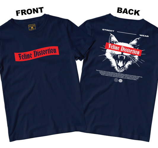 Cotton Shirt: Feline Distortion (Front and Back)