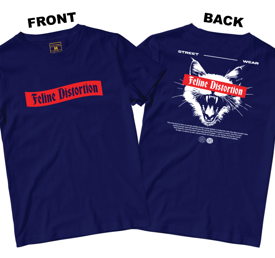 Cotton Shirt: Feline Distortion (Front and Back)