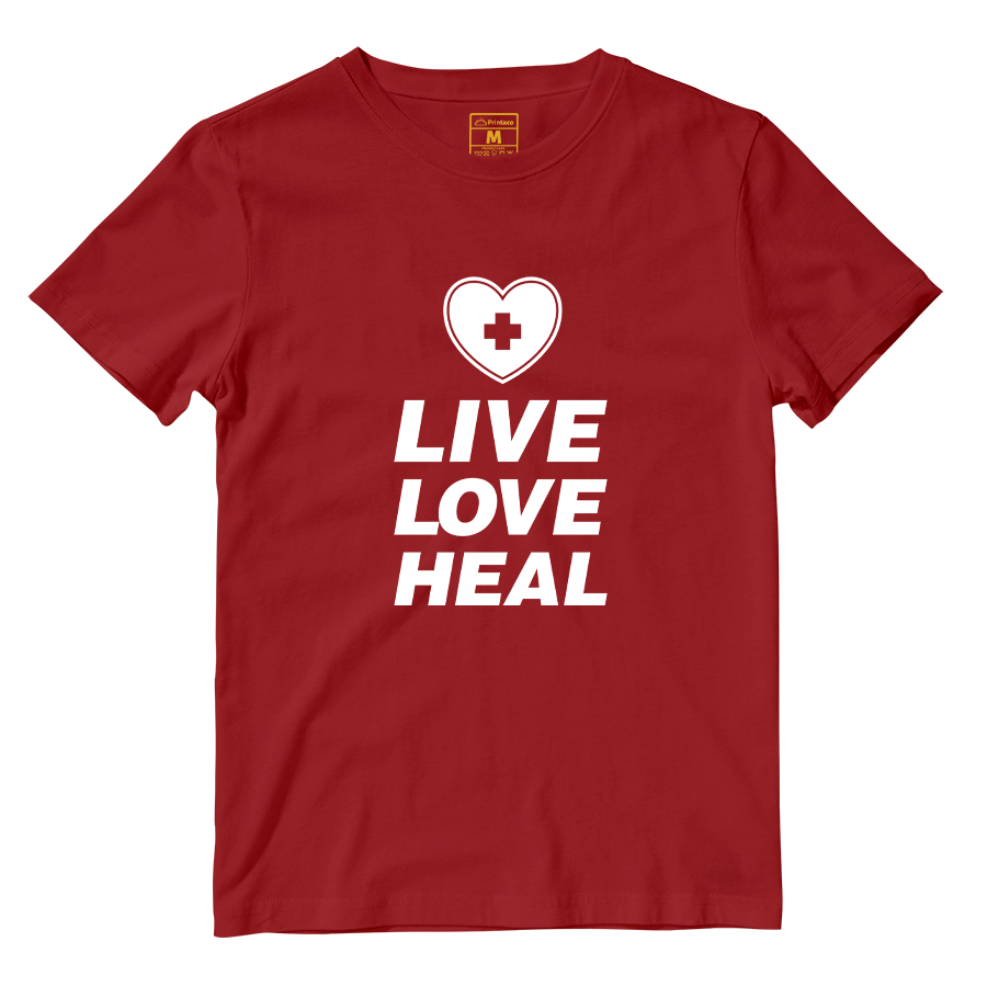Cotton Shirt: Live Love Heal