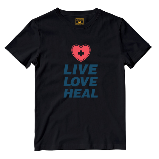 Cotton Shirt: Live Love Heal