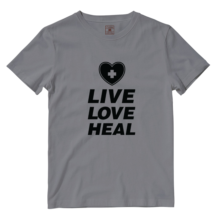 Cotton Shirt: Live Love Heal