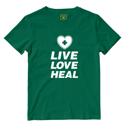 Cotton Shirt: Live Love Heal
