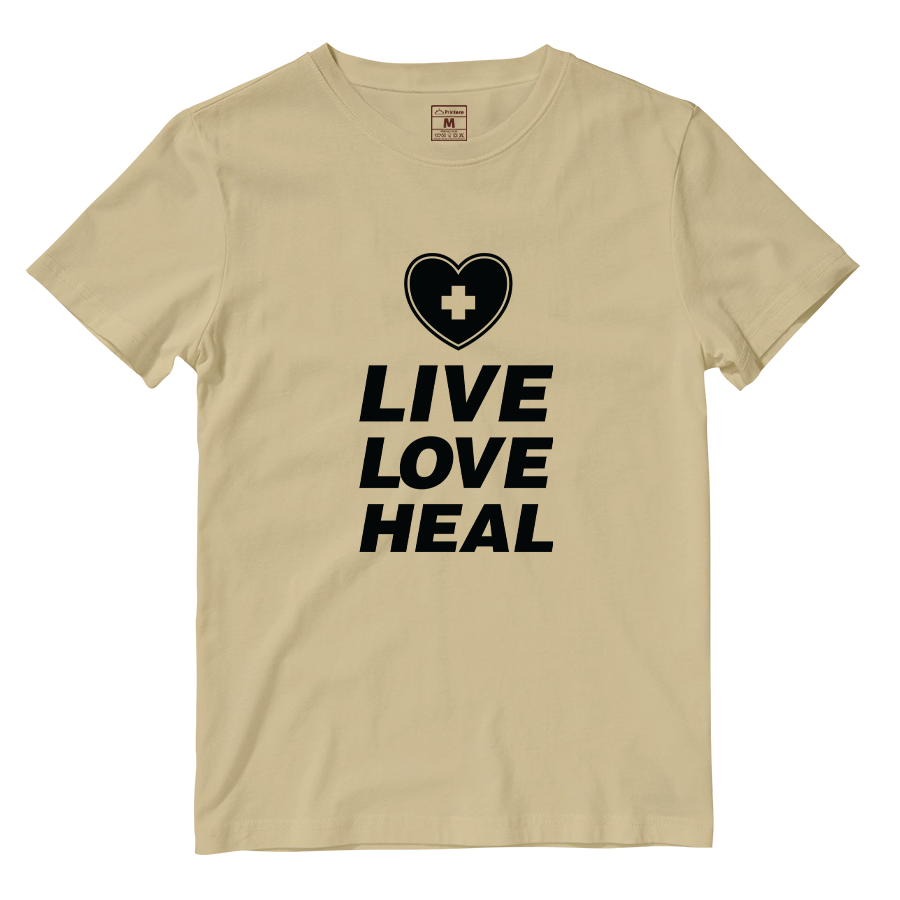 Cotton Shirt: Live Love Heal