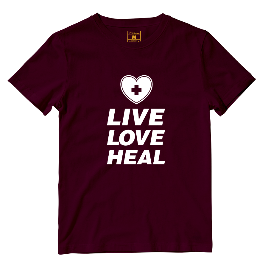 Cotton Shirt: Live Love Heal