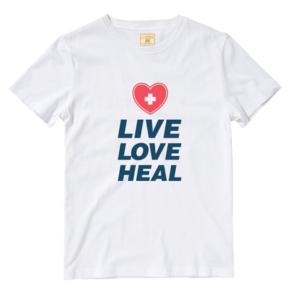 Cotton Shirt: Live Love Heal