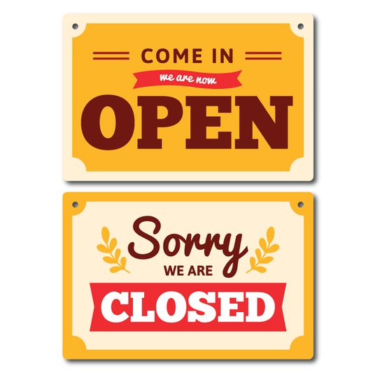 Door Sign: Open Yellow