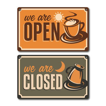Door Sign: Open Orange