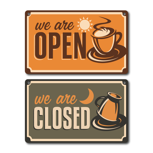 Door Sign: Open Orange