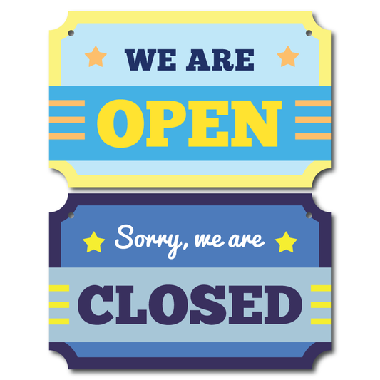 Door Sign: Open Blue